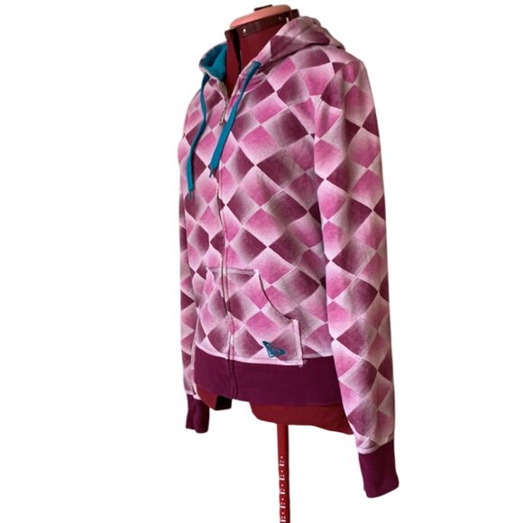 ROXY - Pink / Aqua - Long Sleeve Full Zip Hoody - XL (fit Med adult) - Picture 2 of 11